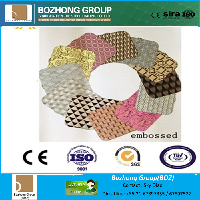 Stainless steel embossing plate in Belize